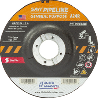 7&quot; X 1/8&quot; X 7/8&quot; TYPE 27 A24R PIPELINE GRINDING/CUTOFF WHEEL